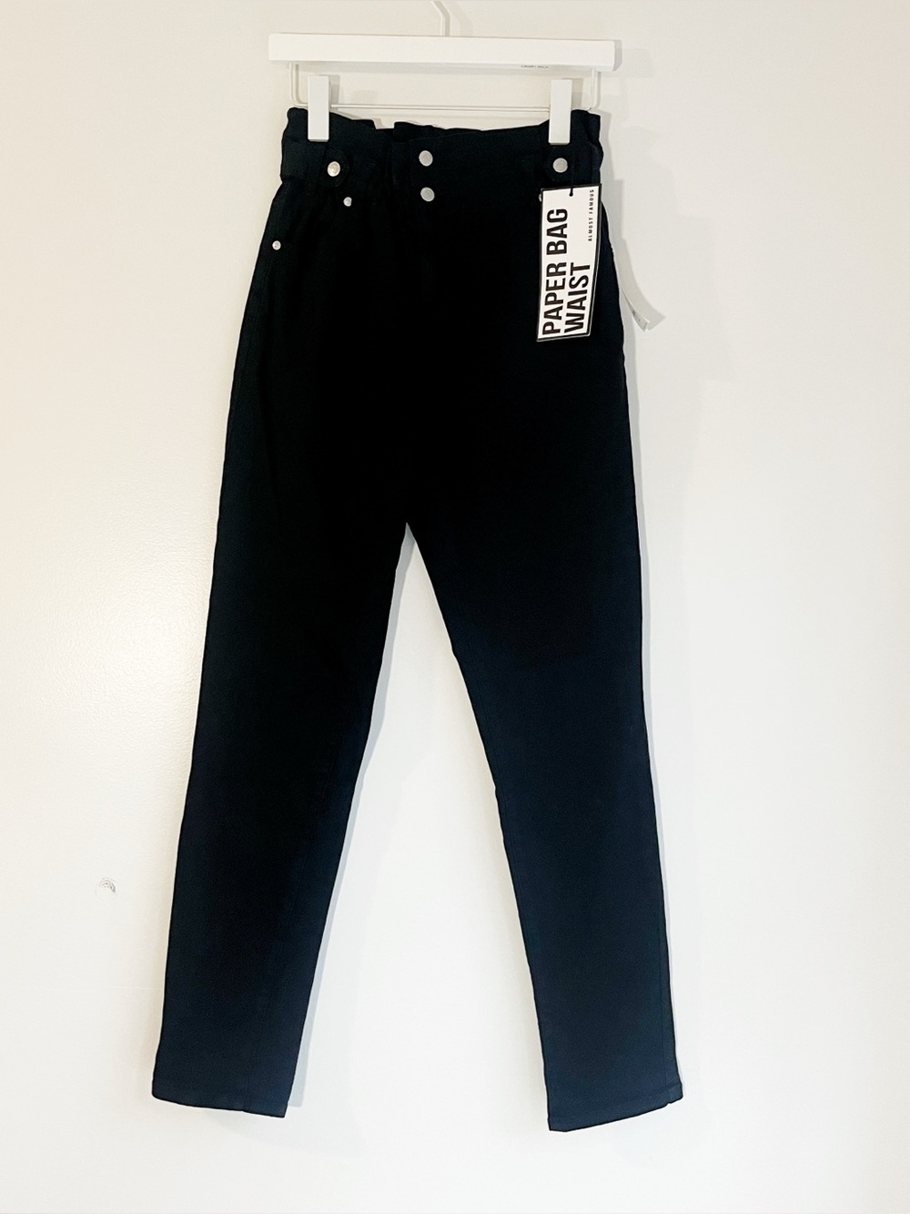 Almost famous paperbag waist black jeans Size medium
